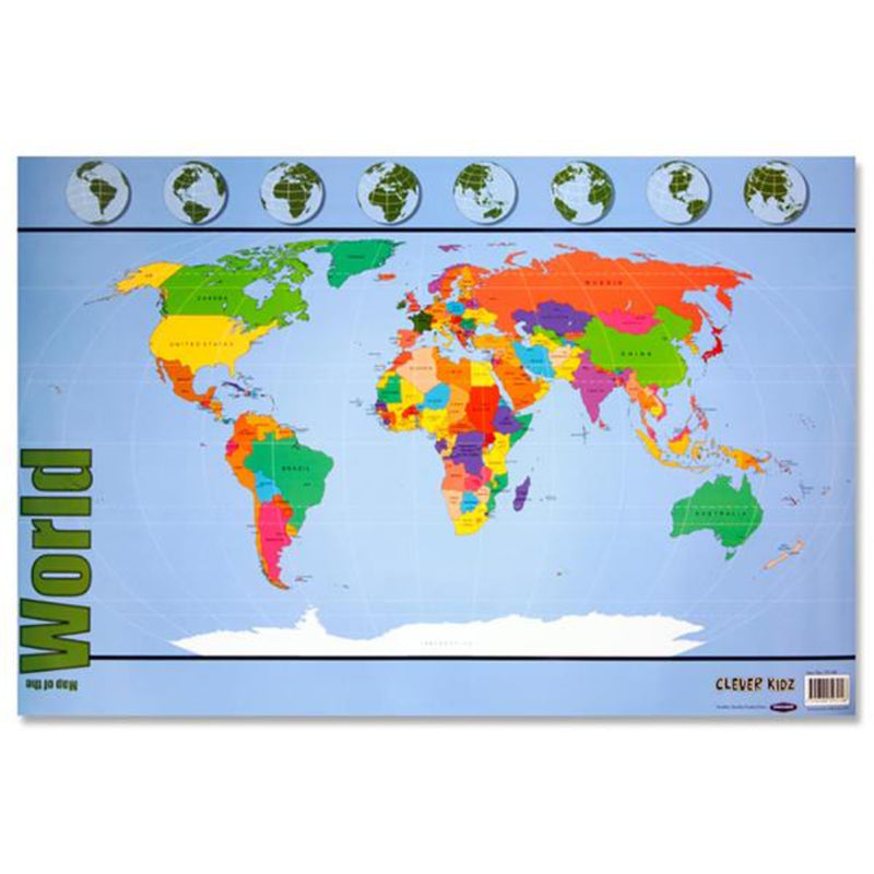 Clever Kidz Wall Chart - Map of The World