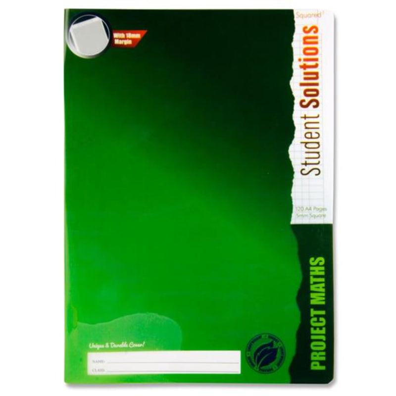 Student Solutions A4 5mm Squared Paper Durable Cover Maths Project Copy Book - 120 Pages