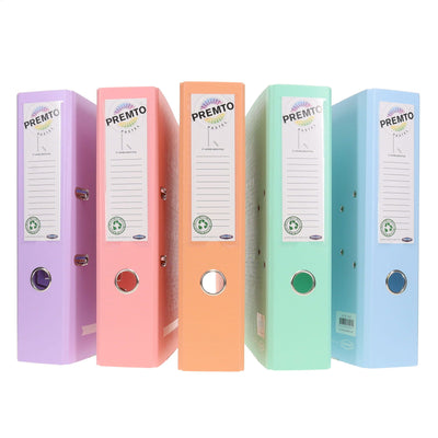Premto Multipack | Pastel A4 Lever Arch Files - Pack of 5