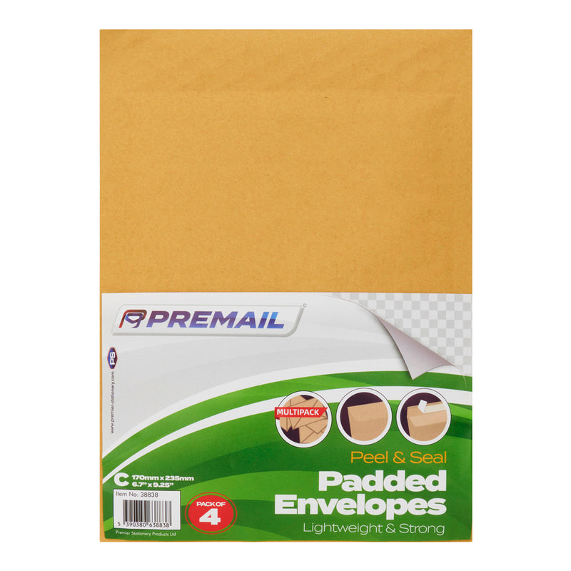 Size C Padded Envelopes - Pack of 4
