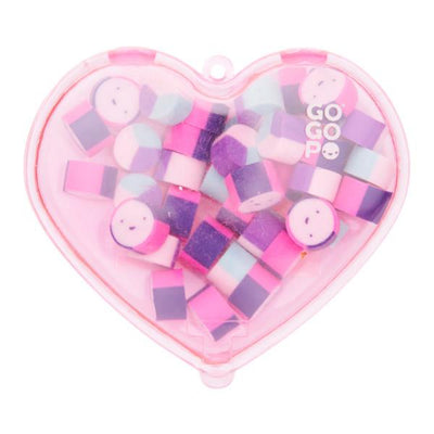 gogopo-mini-erasers-in-heart-case-clear-pink-heart|Stationery Superstore UK