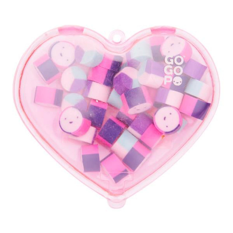 GOGOPO Mini Erasers in Heart Case - Pink Heart