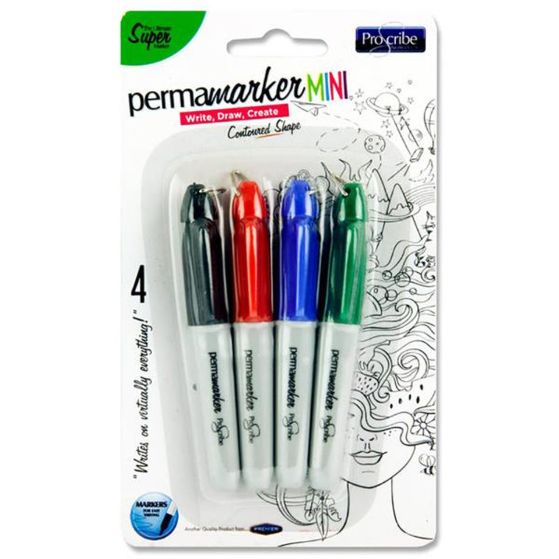 Pro:Scibe Mini Permanent Markers - Pack of 4