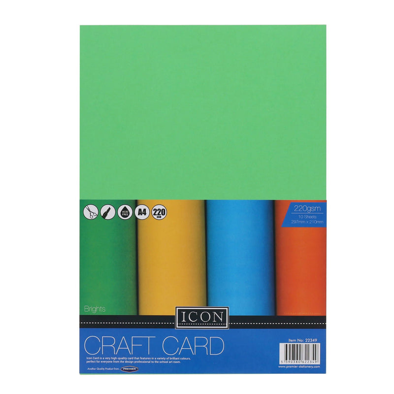 Icon A4 Craft Card - 220gsm - Bright - Pack of 10