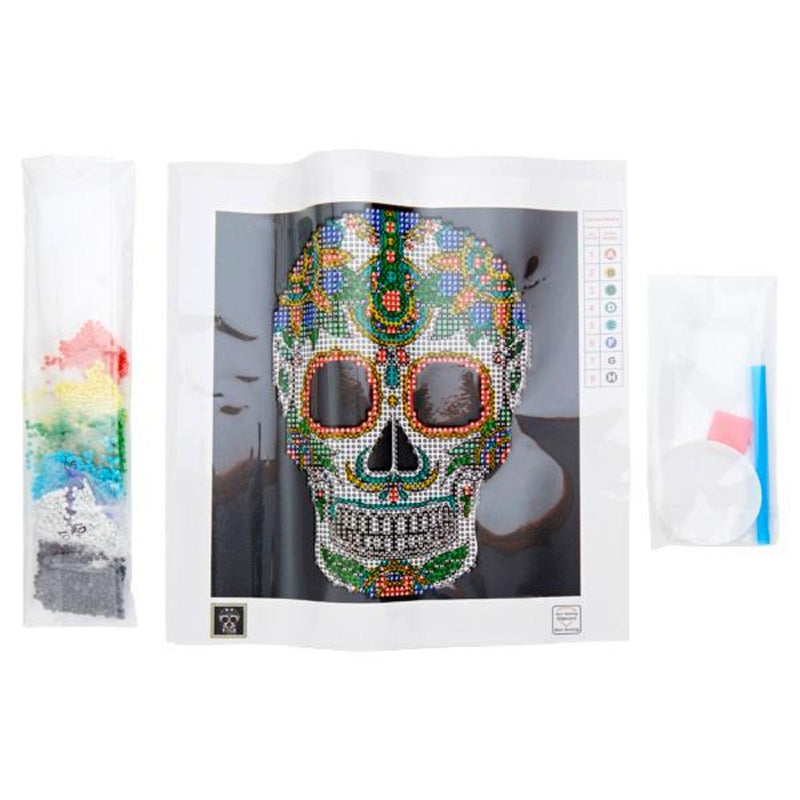 icon-diamond-painting-kit-20x20cm-day-of-the-dead-skull|Stationery Superstore UK