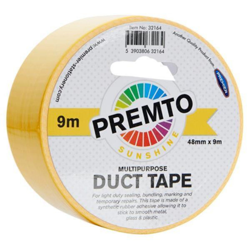 Premto Multipurpose Duct Tape - 48mm x 9m - Sunshine Yellow