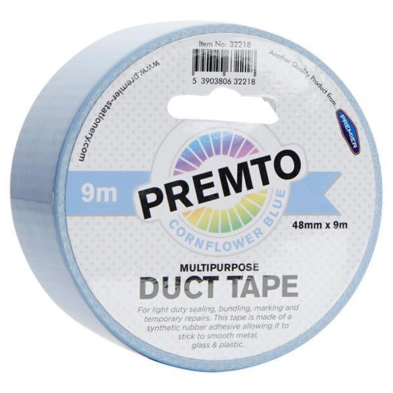 Premto Pastel Multipurpose Duct Tape - 48mm x 9m - Cornflower Blue