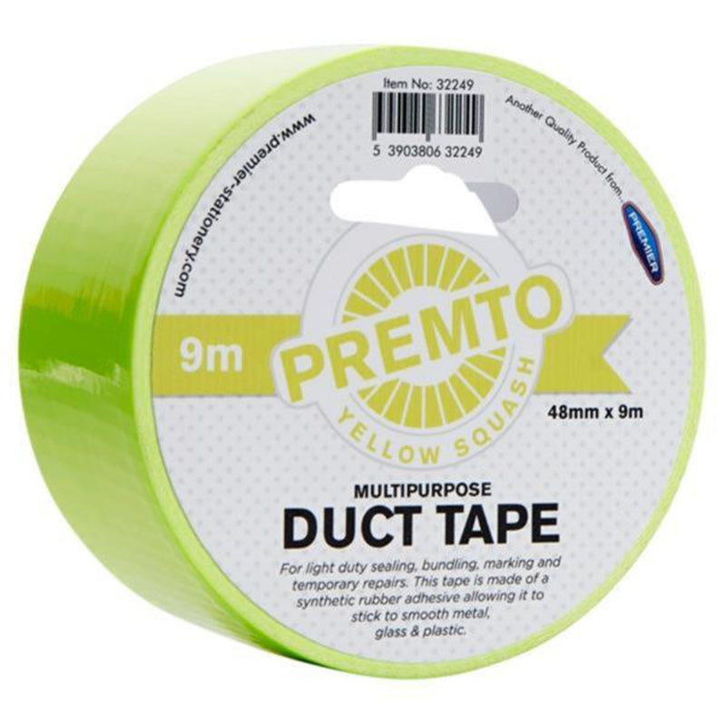 Premto Neon Multipurpose Duct Tape - 48mm x 9m - Yellow Squash