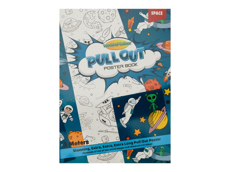 World of Colour 3m Pull Out Poster Colouring Book - Space