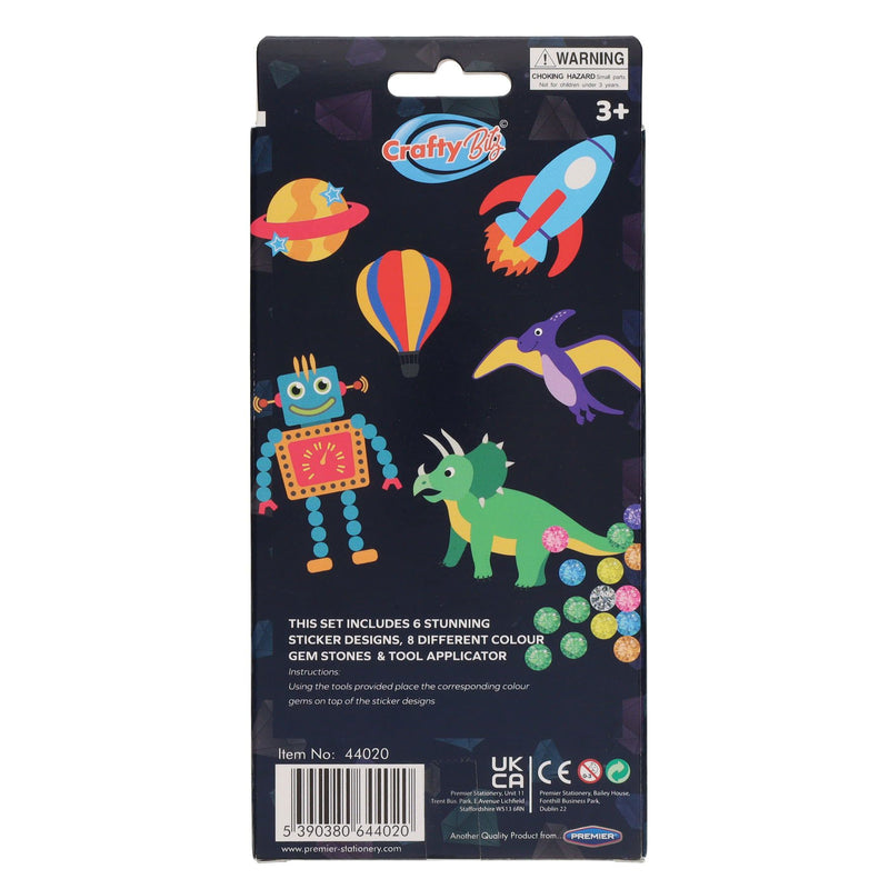 Craft Bitz Create Your Own Gem Art Stickers - Space Fantasy - Pack of 6