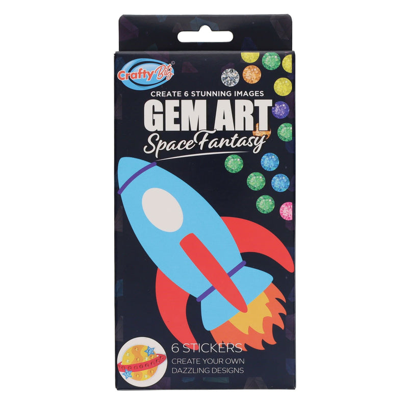Craft Bitz Create Your Own Gem Art Stickers - Space Fantasy - Pack of 6