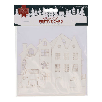 Icon Craft Laser Cut Festive Card - Christmas Scene