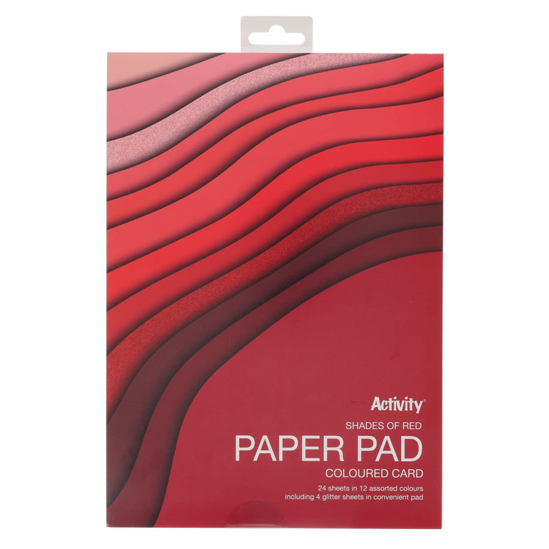 Premier Activity A4 Paper Pad - 24 Sheets - 180gsm - Shades of Red