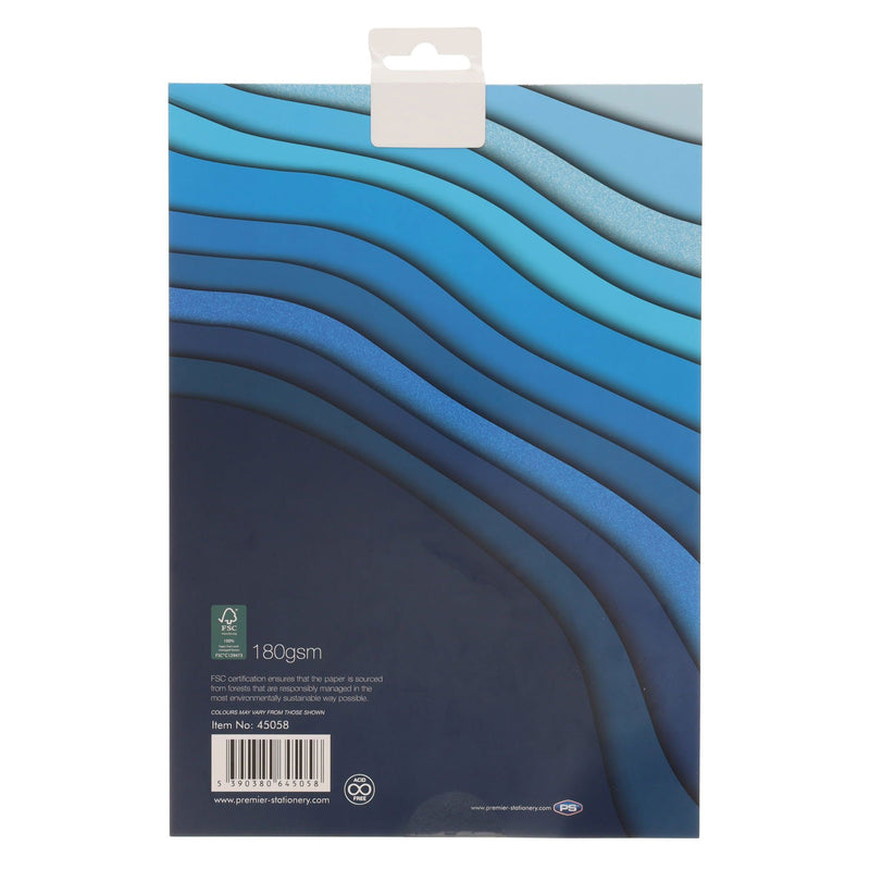Premier Activity A4 Paper Pad - 24 Sheets - 180gsm - Shades of Blue