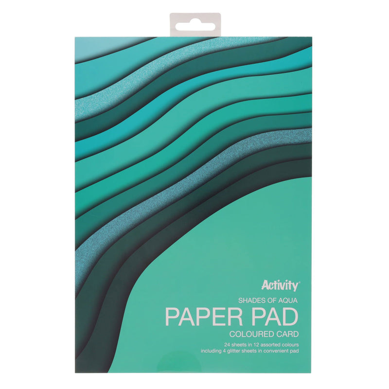 Premier Activity A4 Paper Pad - 24 Sheets - 180gsm - Shades of Aqua