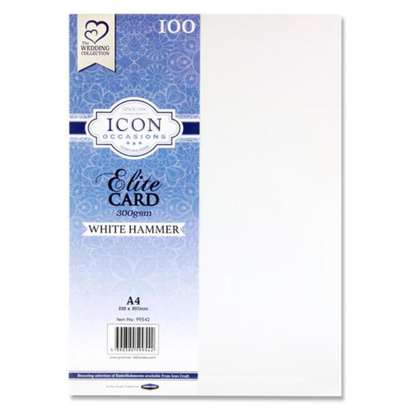 Icon Occasions A4 Hammer Card - 300gsm - White - Pack of 100
