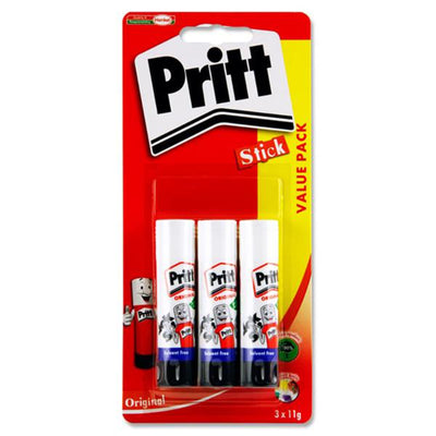 pritt-glue-stick-11g-pack-of-3|Stationery Superstore UK