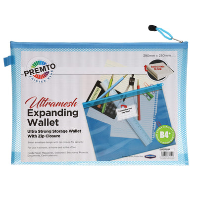 Premto B4+ Ultramesh Expanding Wallet with Zip - Printer Blue