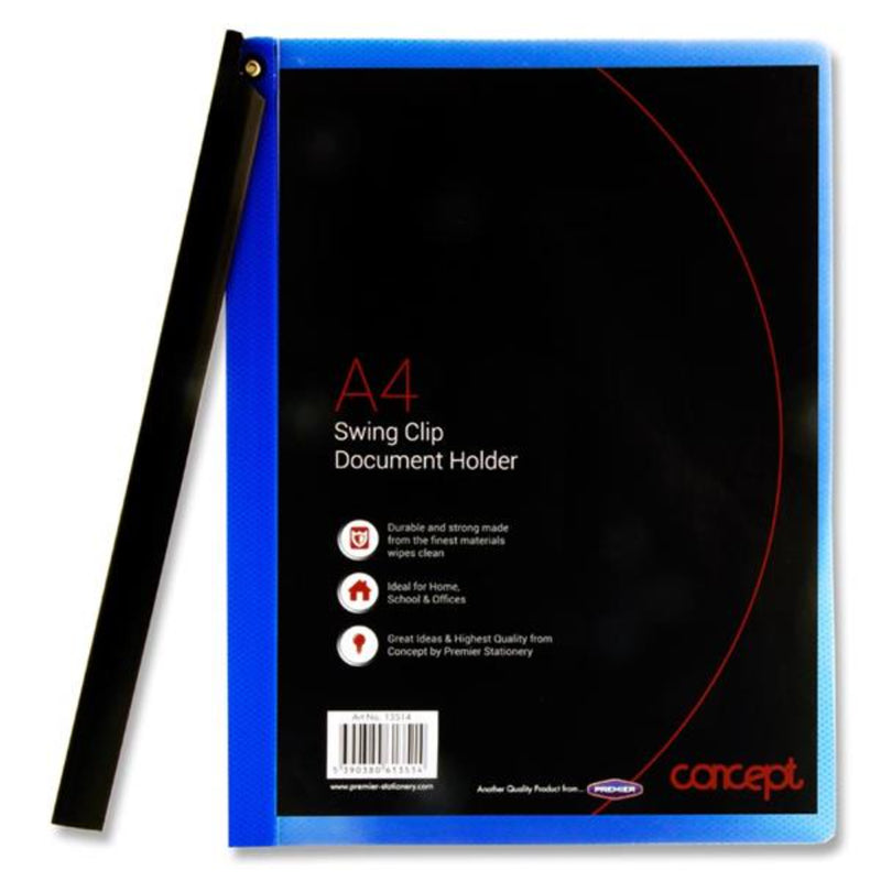 Concept A4 Swing Clip Document Holder - Blue - 50 Sheets