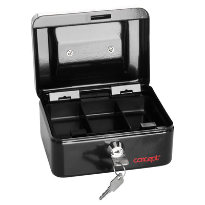 Concept 6 Metal Cash Box Black