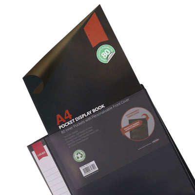Concept A4 Display Book - Black - 80 Pocket