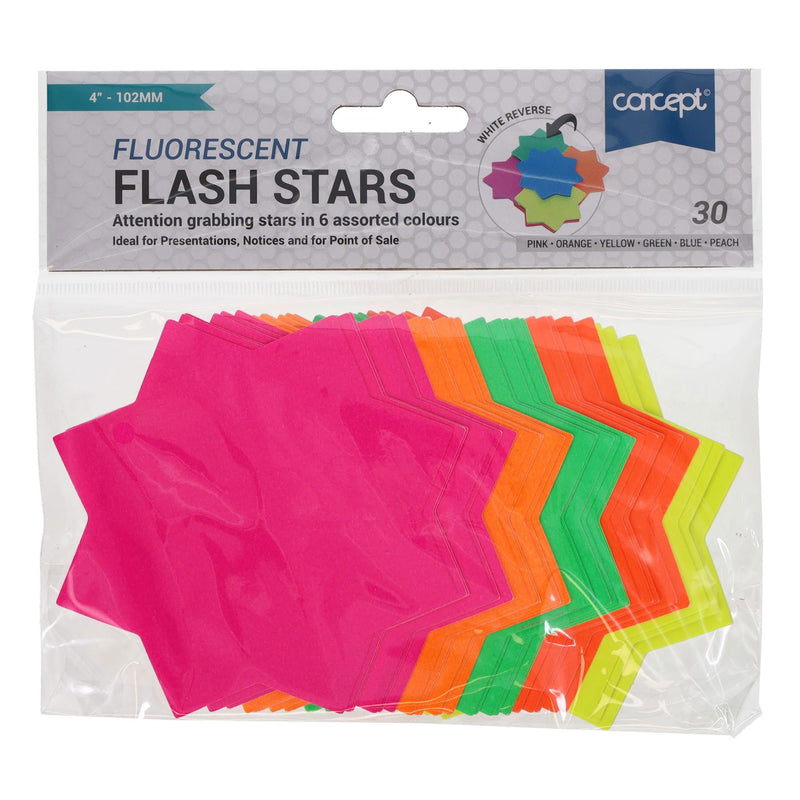 Premier Office 4 Inch Flash Stars - Pack of 30