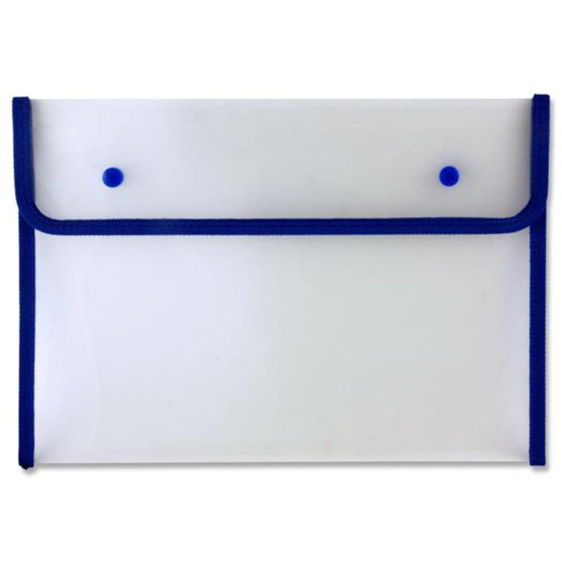 Concept A4 Heavy Duty Button Document Wallet - Blue