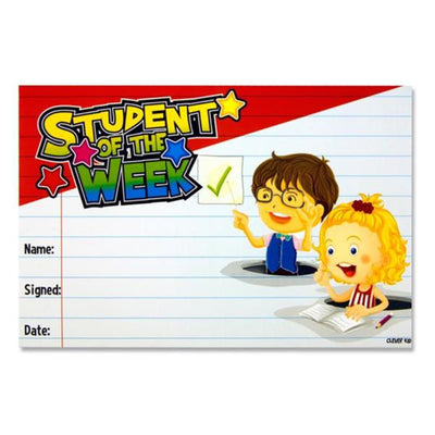 Clever Kidz Reward Certificates - Student of The Week - Pack of 25