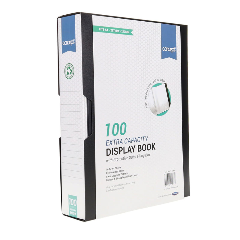 Concept A4 Display Book - Black - 100 Pockets