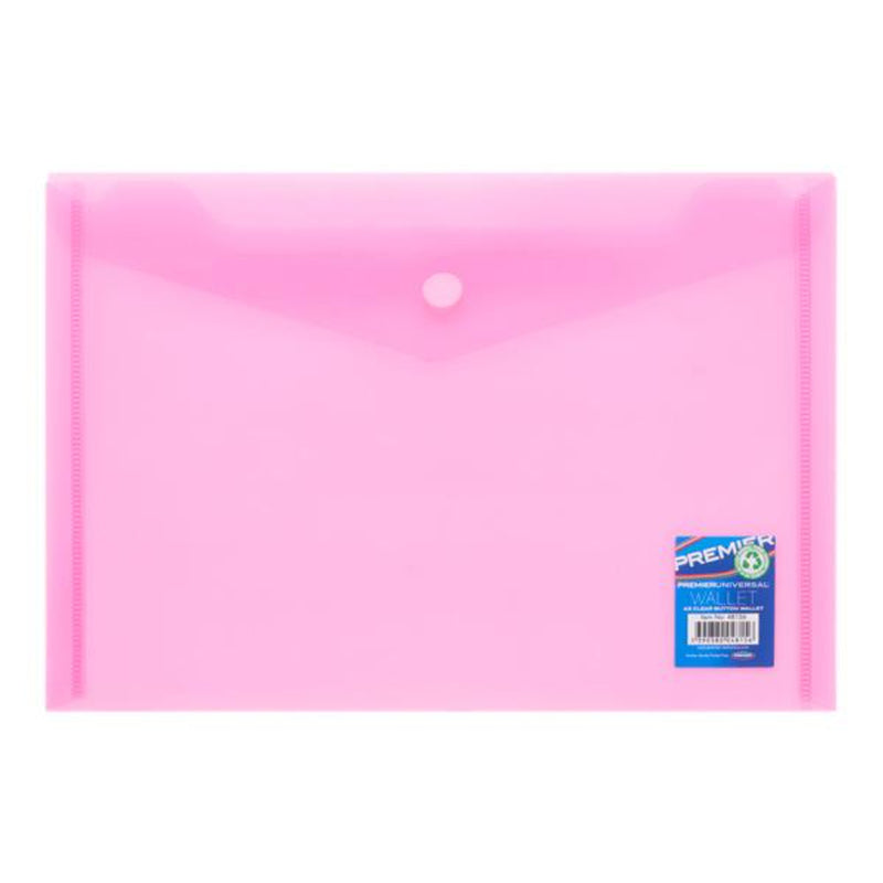 Premier Universal A5 Button Wallet - Pink