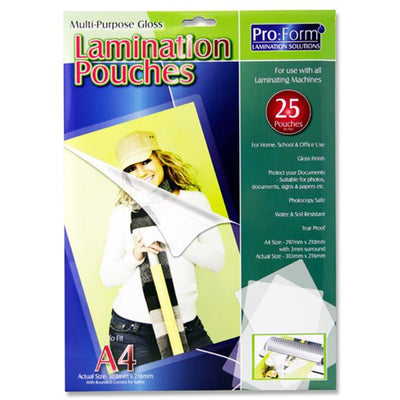 pro-form-a4-laminating-pouches-pack-of-25|Stationery Superstore UK