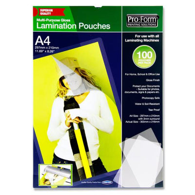 pro-form-a4-laminating-pouches-pack-of-100|Stationery Superstore UK