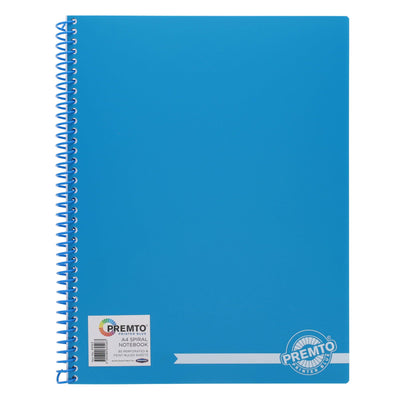 Premto A4 Spiral Notebook PP - 160 Pages - Printer Blue
