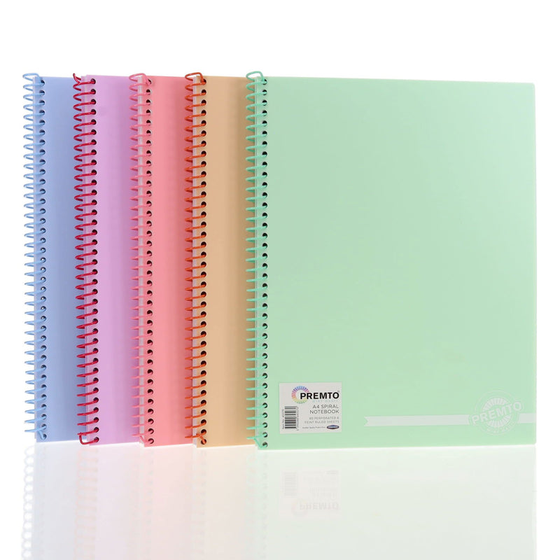Premto Pastel A4 Spiral Notebook PP - 160 Pages - Pink Sherbet