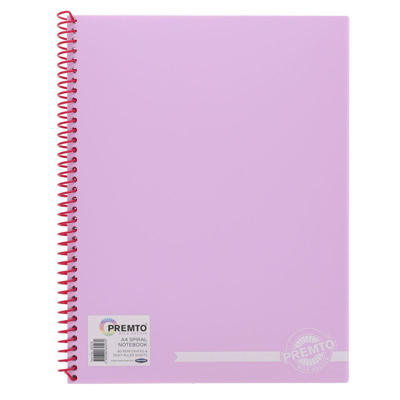Premto Pastel A4 Spiral Notebook PP - 160 Pages - Wild Orchid