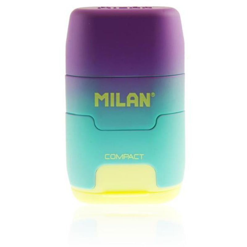 Milan Compact Twin Hole Sharpener & Eraser Sunset Purple
