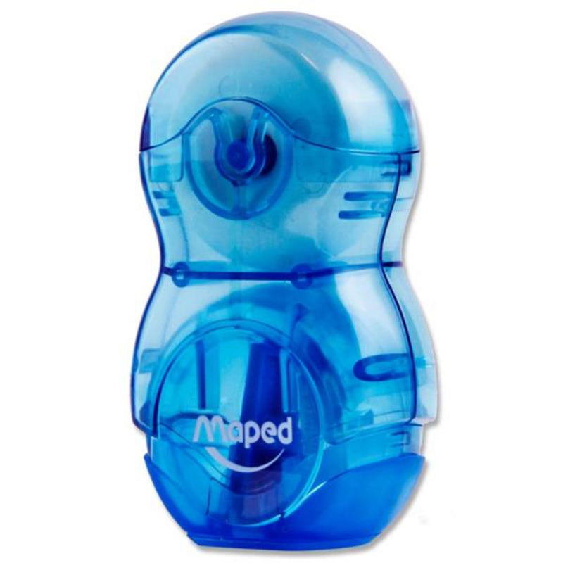 Maped Duo Loopy Sharpener & Eraser - Translucent Blue