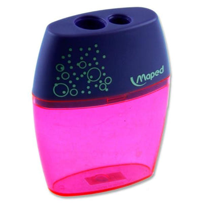 maped-shaker-twin-hole-pencil-sharpener-pink-2|Stationery Superstore UK