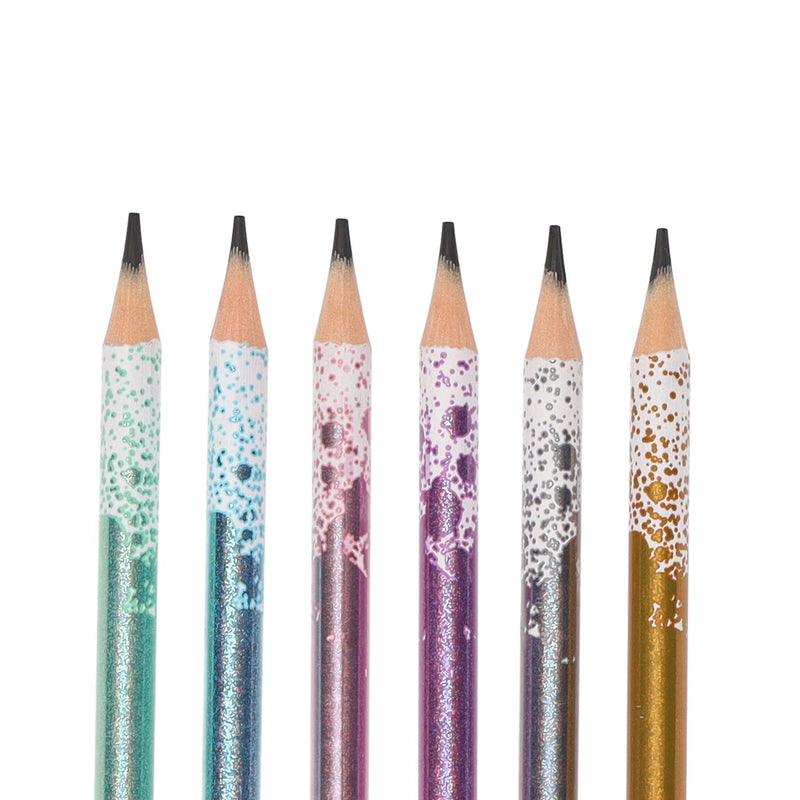 Maped Graph Hb Glitter Pencils with Eraser - Pack of 6