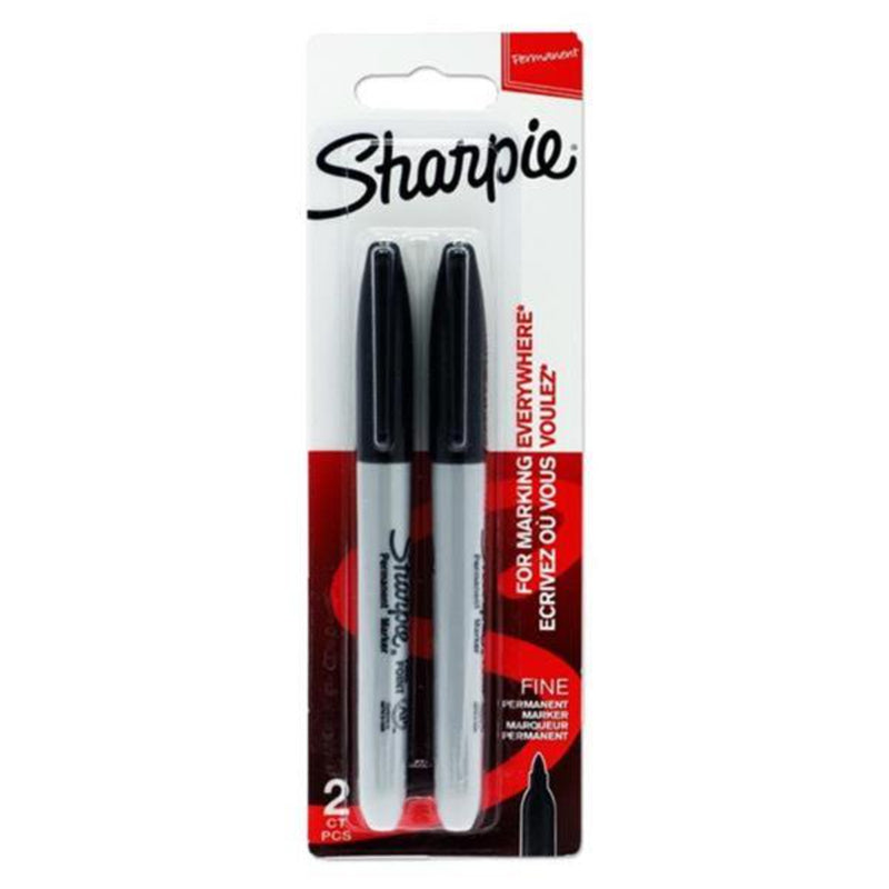 Sharpie Fine Tip Permanent Markers - Black - Pack of 2