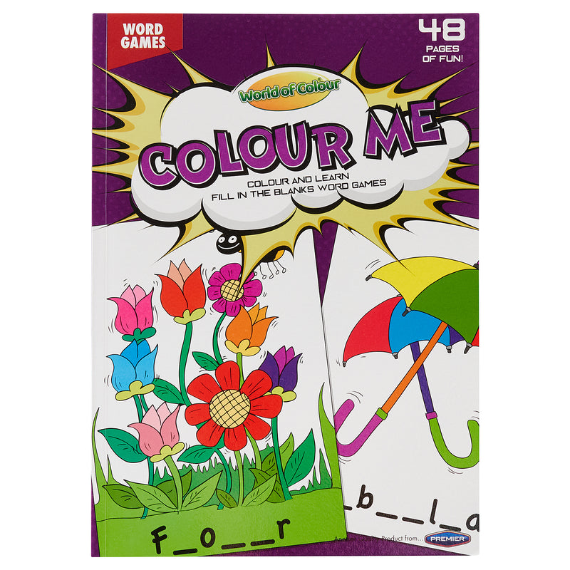 World of Colour A4 Perforated Colour Me Colouring Book - 48 Pages - Fun Activity