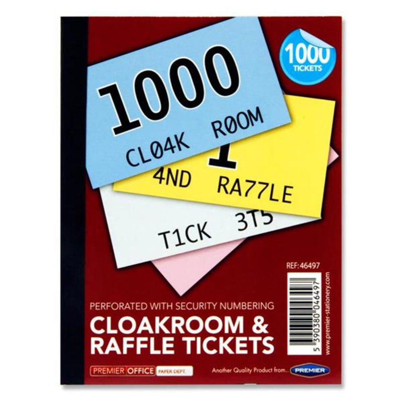 Premier Office Cloakroom & Raffle Tickets - 1000 Tickets