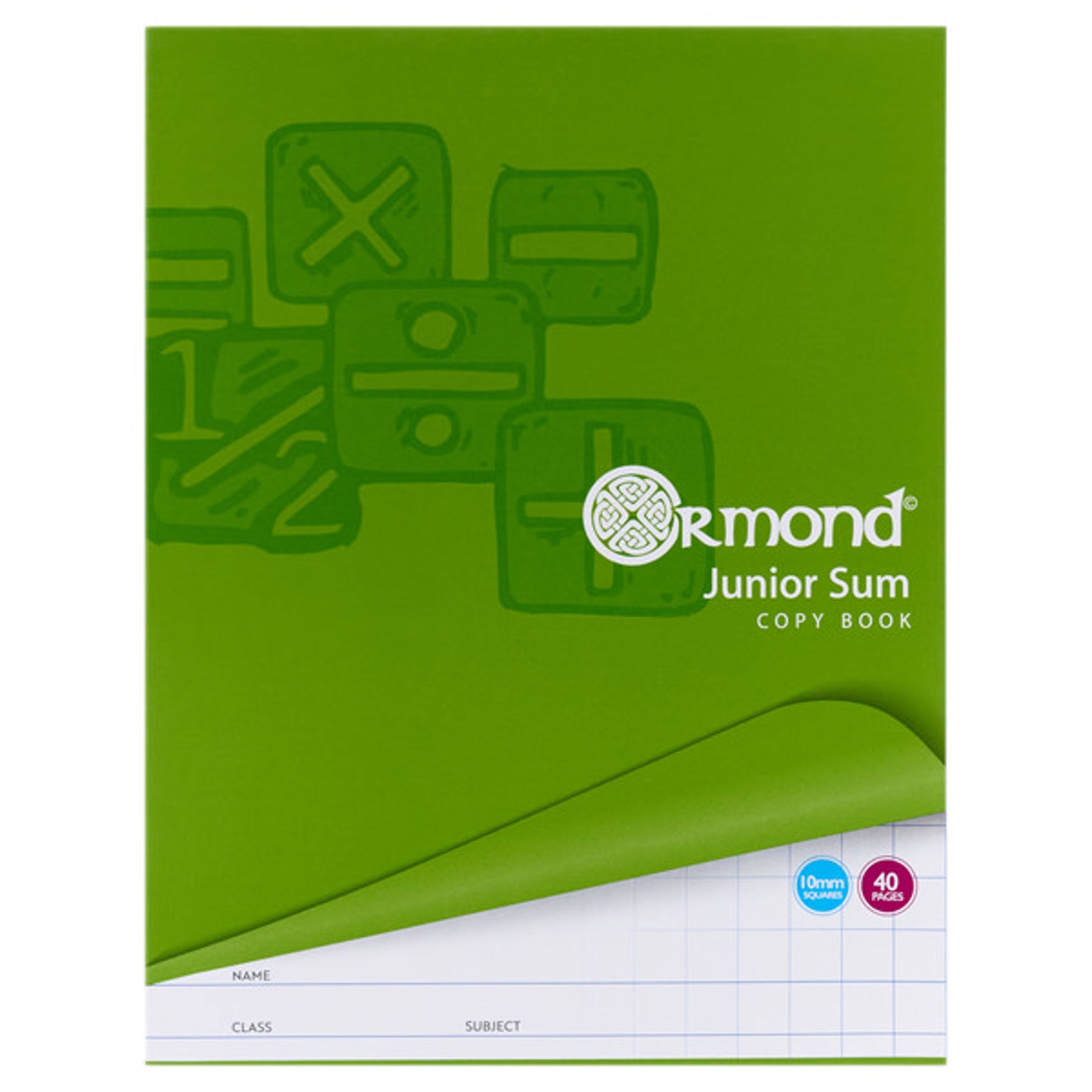Ormond Junior Sum Copy Book - 10mm Squares - 40 Pages|Stationery ...