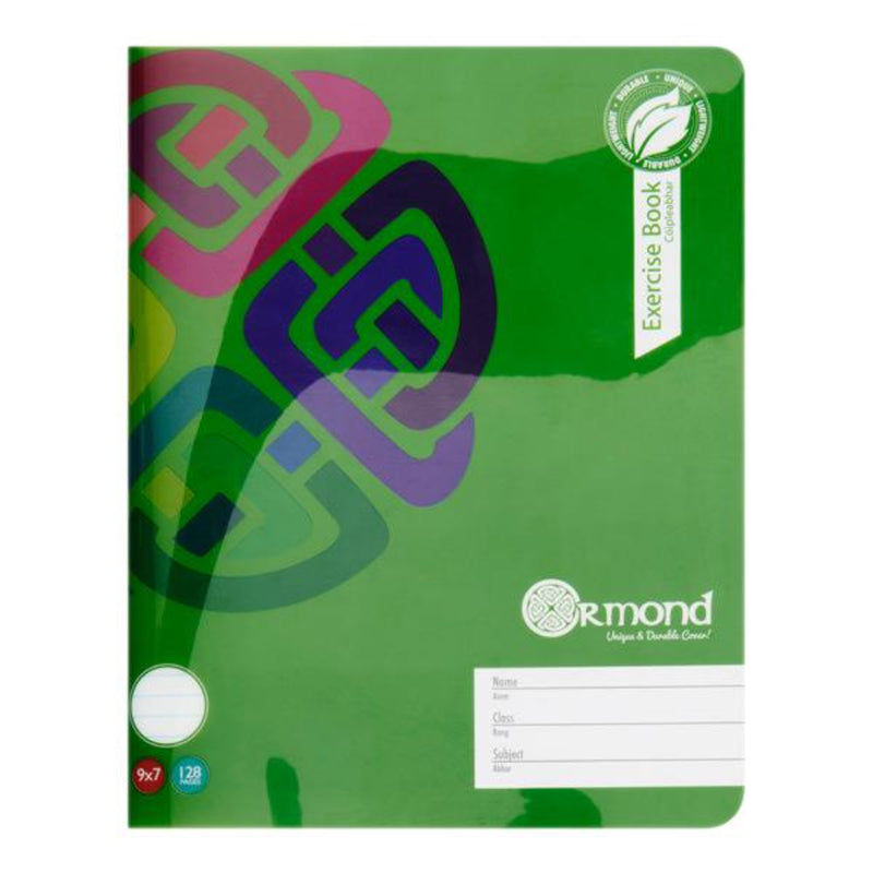 Ormond 9x7 Durable Cover Exercise Book - 128 Pages - Green