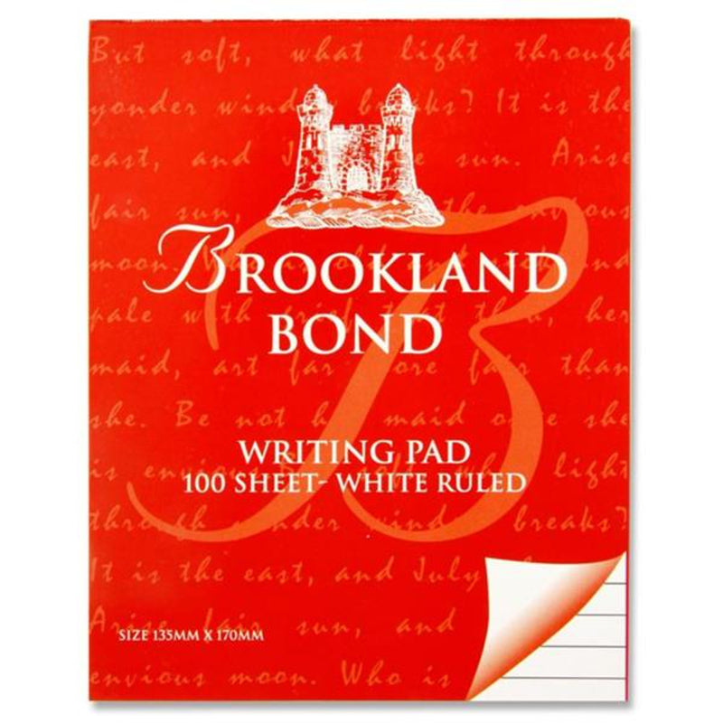 Bookland Bond Writing Pad - White Ruled - 100 Sheets