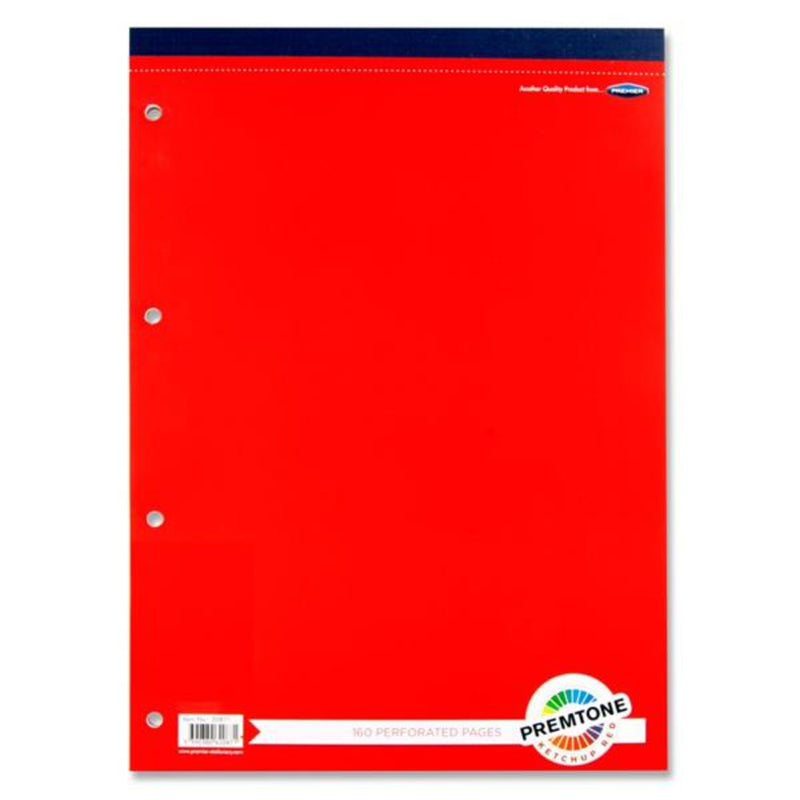 Premto A4 Refill Pad - Top Bound - 160 Pages - Ketchup Red