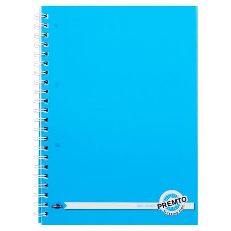 Premto A4 Wiro Notebook - 200 Pages - Neon - Bluebird Blue