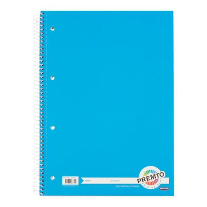 Premto A4 Spiral Notebook - 320 Pages - Printer Blue