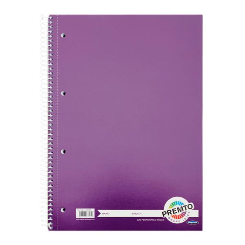 Premto A4 Spiral Notebook - 320 Pages - Grape Juice Purple
