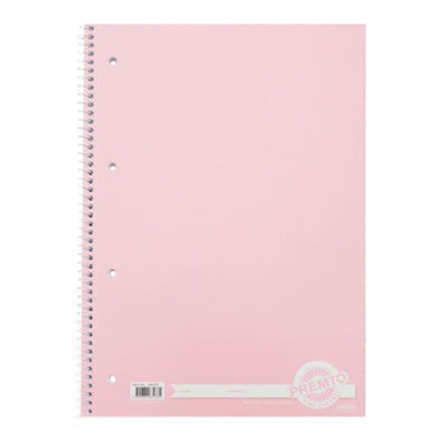 premto-pastel-a4-spiral-notebook-160-pages-pink-sherbet|Stationery Superstore UK